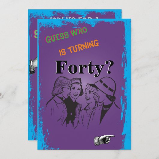 Ladys Surprise 40. Geburtstag Retro Vintag Einladung (Vorne/Hinten)