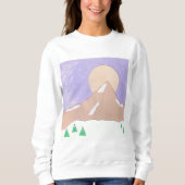 Ladys' Sweatshirt mit Snowy Mountain Scene (Vorderseite)
