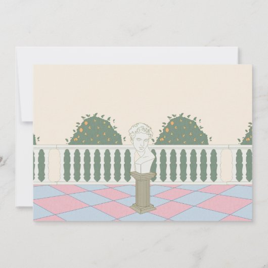 Ladys Teegarten Abschluss Einladung (Rückseite)