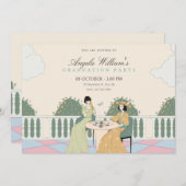 Ladys Teegarten Abschluss Einladung (Vorne/Hinten)