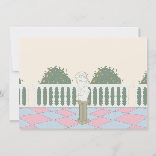 Ladys Teegarten Abschluss Einladung (Rückseite)