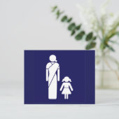 Ladys' Toilet Sign, Indien Postkarte (Stehend Vorderseite)