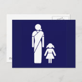 Ladys' Toilet Sign, Indien Postkarte (Vorne/Hinten)