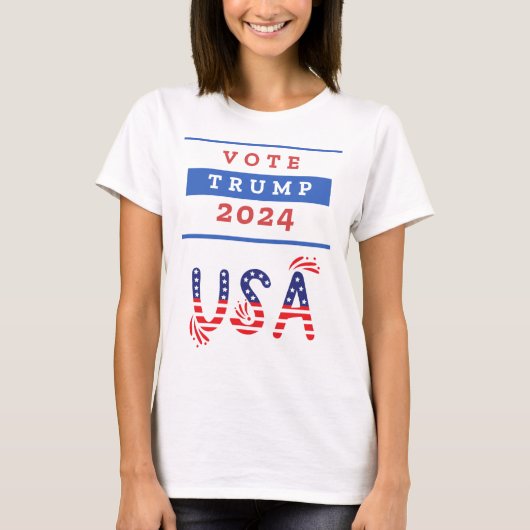 Ladys Trump USA 2024 weiß T-Shirt (Vorderseite)