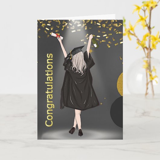 Ladys Uni-Abschluss Karte (Gelbe Blume)