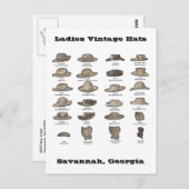 Ladys Vintag Hats Personalisiert Postkarte (Vorne/Hinten)