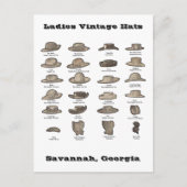 Ladys Vintag Hats Personalisiert Postkarte (Vorderseite)