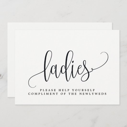 Ladys Wedding Bad Sign - Schöne Kalligrafie (Vorne/Hinten)