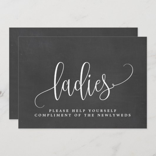 Ladys Wedding Bad Sign - Schöne Kalligrafie Ankündigung (Vorne/Hinten)