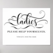 Ladys Wedding Badezimmer Sign Poster (Vorne)