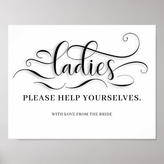 Ladys Wedding Badezimmer Sign Poster (Vorne)