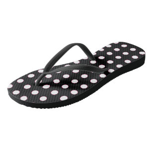 Ladys White Polka Dot Badesandalen
