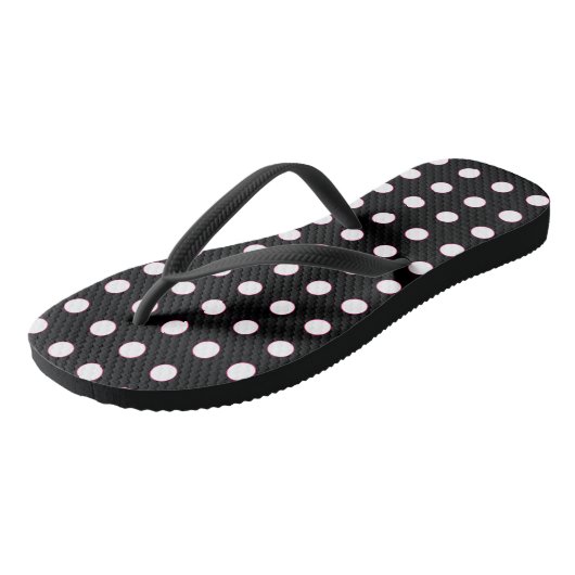 Ladys White Polka Dot Badesandalen (Schrägansicht)