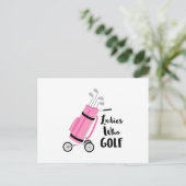 Ladys Who Golf Postkarte (Stehend Vorderseite)