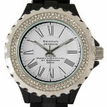 Ladys Winner Ski Downhill Wettbewerb Armbanduhr<br><div class="desc">Lady-Ski-Uhr. Eine weibliche Downhill-Ski-Armbanduhr,  die als Auszeichnung für die weibliche Siegerin eines Abfahrtsrennen für die Damen konzipiert wurde. Fügen Sie den Namen des Empfängers sowie den Wettbewerb hinzu. Römische Zahlen auf weißem Hintergrund.</div>