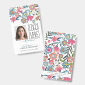 Ladys women Bloral identification plastic id Ausweis (Vorder- & Rückseite)