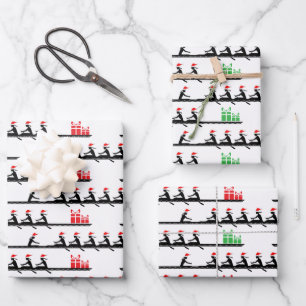 Ladys Women Weihnachtsmannmütze Rowing Rowers Crew Geschenkpapier Set