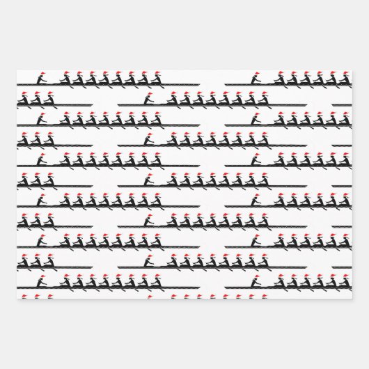 Ladys Women Weihnachtsmannmütze Rowing Rowers Crew Geschenkpapier Set (Vorderseite 2)