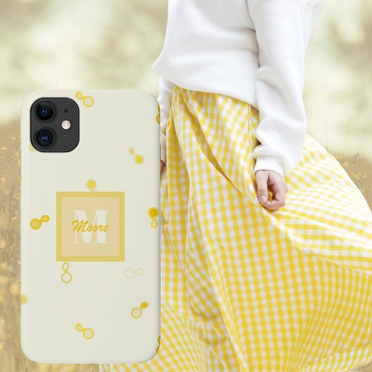 Ladys Yellow Scattered Paisley-Birthday Mama Day Case-Mate iPhone Hülle