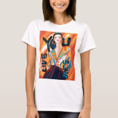 Ladys You Live Once Orange Blue Printed Graphic T-Shirt (Vorderseite)