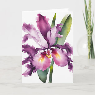 Laelia - Aquarellblumen Karte