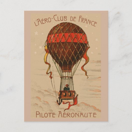 L'Aero Club de France Heißluftballon Postkarte (Vorderseite)