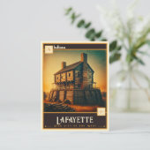 Lafayette, Indiana | VINTAG Postkarte (Stehend Vorderseite)