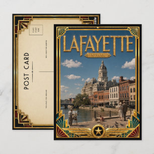 Lafayette Indiana Vintage Art Deco Golden Age Postkarte