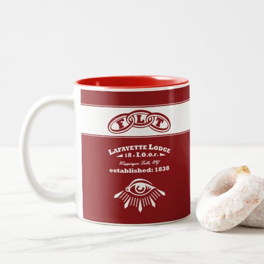 Lafayette Lodge Member Mug Zweifarbige Tasse (Mit Donut)