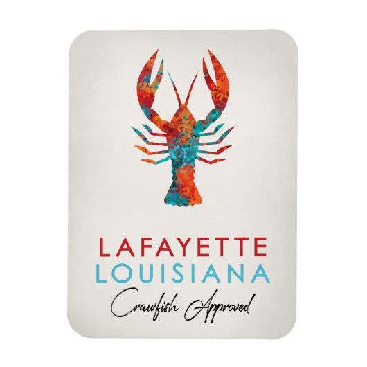Lafayette Louisiana Crawfish Bright Magnet (Vertikal)