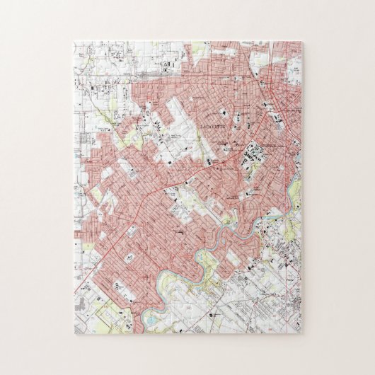Lafayette Louisiana Map (1983) Puzzle (Vertikal)