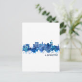 Lafayette Louisiana Skyline Blue Einladungspostkarte (Stehend Vorderseite)