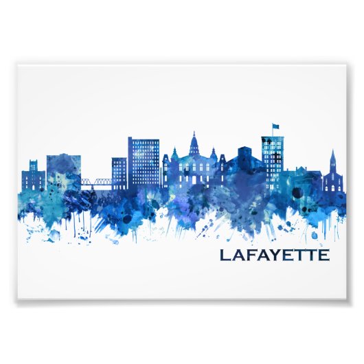 Lafayette Louisiana Skyline Blue Fotodruck (Vorne)