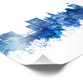 Lafayette Louisiana Skyline Blue Fotodruck (Ecke)