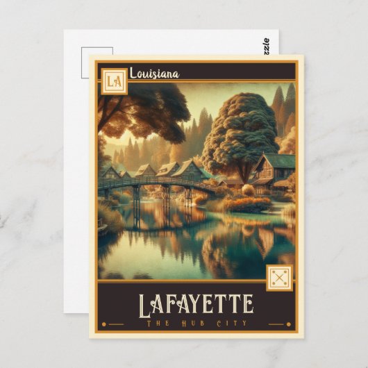 Lafayette, Louisiana | VINTAG Postkarte (Vorne/Hinten)