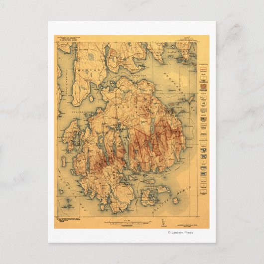 Lafayette NationalparkPanoramakarte Postkarte (Vorderseite)