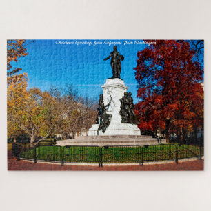 Lafayette Park Washington DC. Weihnachtsgrüße Puzzle