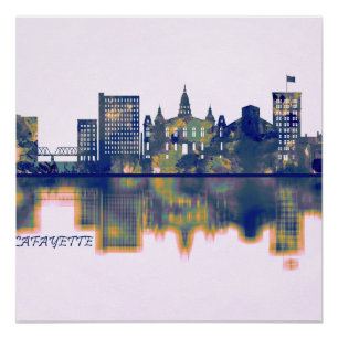 Lafayette Skyline Poster
