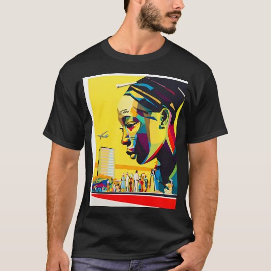 L'Afrique Par Sabena Vintage Reisewerbung T-Shirt (Vorderseite)