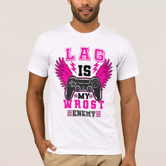 "Lag is my worst enemy" - Gamer graphic T-shirt (Vorderseite)