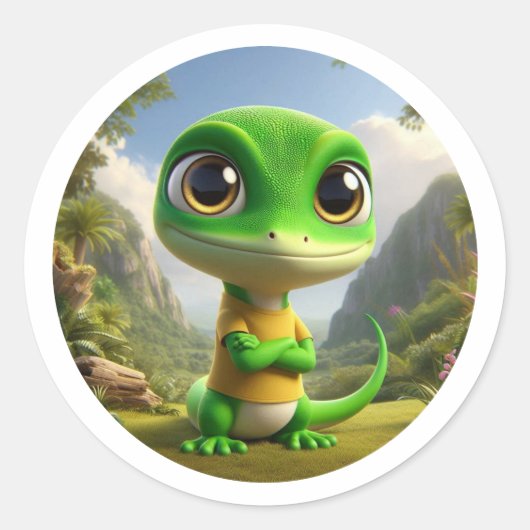 Lagartixa Simpática Runder Aufkleber (Vorderseite)