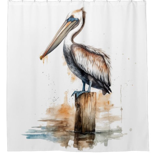 Lage des Pelikans Duschvorhang (Vorderseite)