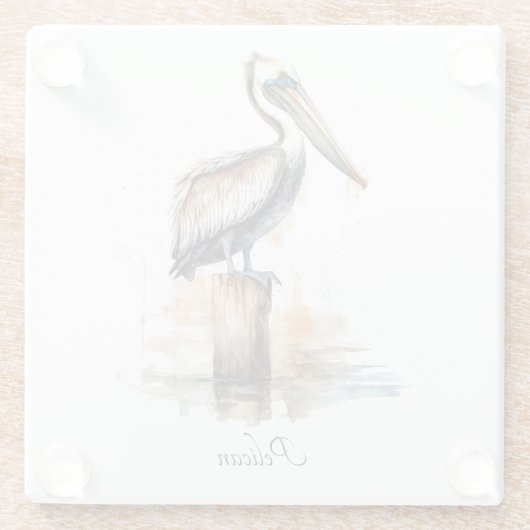 Lage des Pelikans Glasuntersetzer (Rückseite)