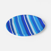 Lagen-Candy-Streifen - Kobalt und blass Pappteller (Schrägansicht)