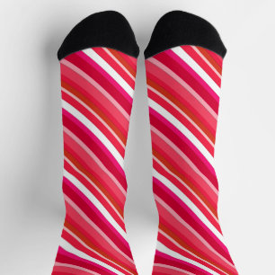Lagen-Candy-Streifen - rot und weiß Socken