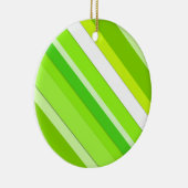 Lagen, feine Streifen - kalk grün und weiß Keramikornament (Rechts)