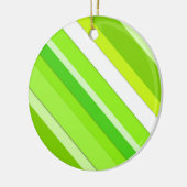 Lagen, feine Streifen - kalk grün und weiß Keramikornament (Links)