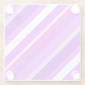 Lagen, feine Streifen - lila und orchid Glasuntersetzer (Rückseite)