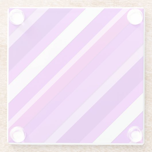 Lagen, feine Streifen - lila und orchid Glasuntersetzer (Rückseite)