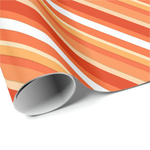 Lagen-Süßwaren-Streifen - orange und weiß Geschenkpapier